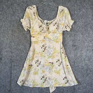 Vtg Madden NYC Y2K Babydoll Dress Medium Peasant Coquette Milkmaid Fairy Chiffon